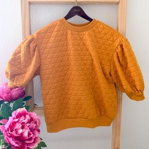 NWT🪩 A New Day Quilted Balloon Half Sleeve Sweatshirt |XS